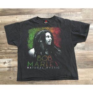 Zion Rootwear Bob Marley Mens 2XL Natural Mystic Black T Shirt